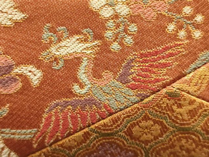 平和屋着物●和装小物　和装バッグ　ハンドバッグ　利休バッグ　切嵌　名物裂　金糸　逸品　AABJ5991ay