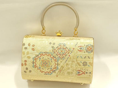 平和屋着物●和装小物　和装バッグ　佐賀錦　ハンドバッグ　吉祥模様　金糸　逸品　AABJ5993ay