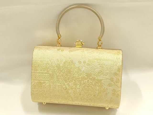 平和屋着物●和装小物　和装バッグ　佐賀錦　ハンドバッグ　吉祥模様　金糸　逸品　AABJ5993ay