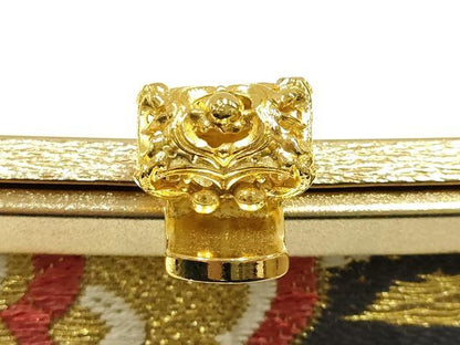 平和屋着物●和装小物　和装バッグ　ハンドバッグ　花柄　雪輪　金糸　帯地使用　逸品　AABJ5996ay