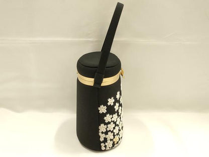 平和屋着物●和装小物　和装バッグ　ハンドバッグ　刺繍　花柄　金糸　ラインストーン　逸品　AABJ5998ay