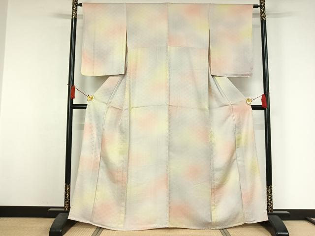 平和屋着物▽上質な小紋　単衣　霞文　暈し染め　正絹　逸品　未使用　AABJ6004jh