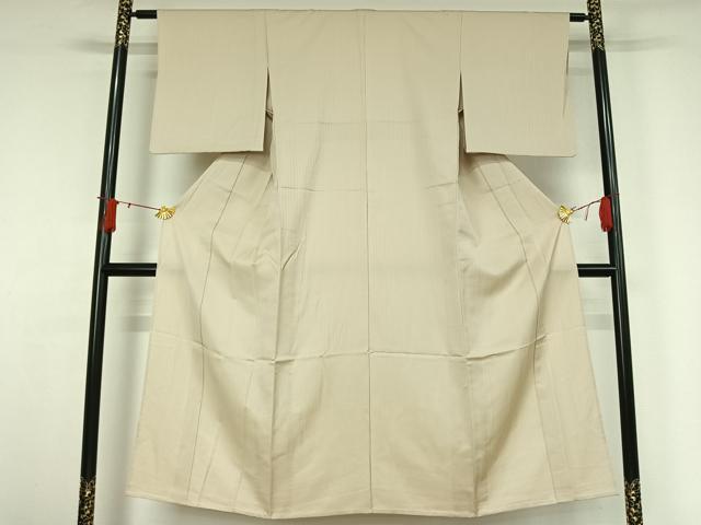 平和屋着物▽お召　黄金糸　単衣　縞　正絹　逸品　AABJ6006jh