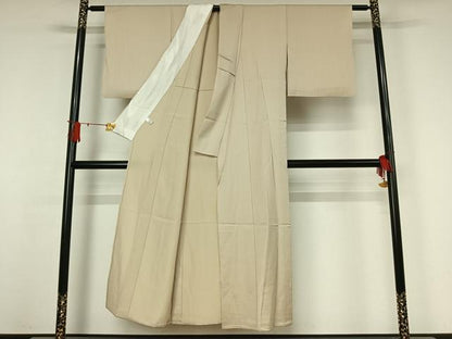 平和屋着物▽お召　黄金糸　単衣　縞　正絹　逸品　AABJ6006jh