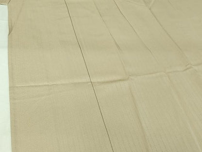平和屋着物▽お召　黄金糸　単衣　縞　正絹　逸品　AABJ6006jh