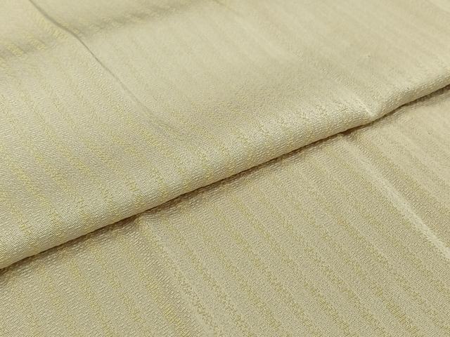 平和屋着物▽お召　黄金糸　単衣　縞　正絹　逸品　AABJ6006jh