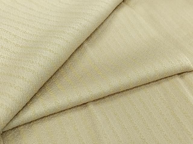 平和屋着物▽お召　黄金糸　単衣　縞　正絹　逸品　AABJ6006jh