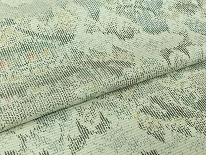 平和屋着物▽上質な紬　単衣　風景文　正絹　逸品　AABJ6007jh