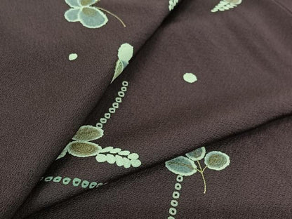 平和屋着物▽上質な小紋　単衣　花蝶文　金彩　正絹　逸品　AABJ6013jh