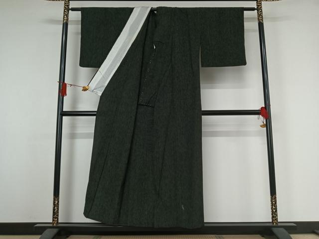 平和屋着物▽上質な小紋　単衣　霞文　AABJ6015jh