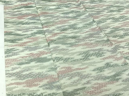 平和屋着物▽上質な紬　単衣　霞文　正絹　逸品　AABJ6017jh