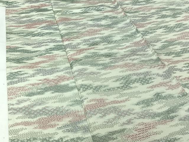 平和屋着物▽上質な紬　単衣　霞文　正絹　逸品　AABJ6017jh