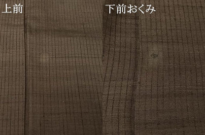 平和屋着物▽男性　単衣　葡萄鼠色　正絹　逸品　AABJ6022jh