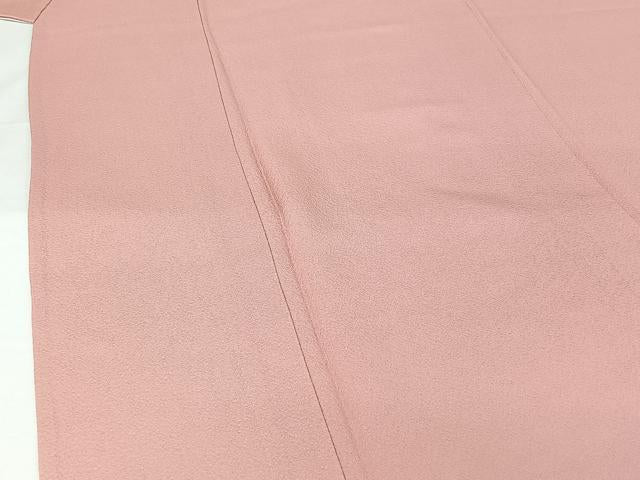 平和屋着物▽上質な色無地　単衣　鴇色　正絹　逸品　AABJ6030jh