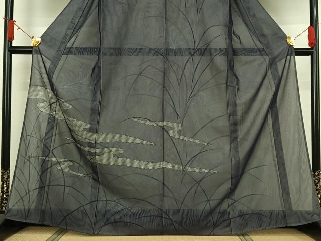 平和屋着物▽訪問着　無双　紗袷　紗×紗　手描き　薄文　正絹　逸品　AABJ6033jh