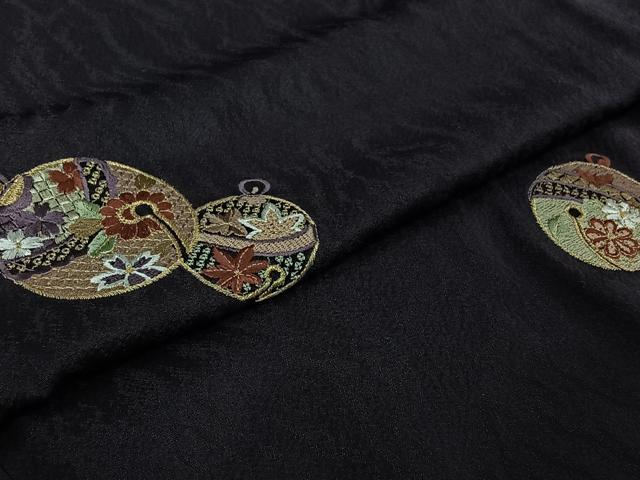 平和屋着物▽訪問着　単衣　刺繍　吉祥花文　鈴　金糸　金彩　正絹　逸品　AABJ6046jh