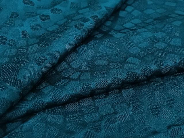 平和屋着物▽上質な色無地　単衣　石畳地紋　納戸色　正絹　逸品　AABJ6047jh