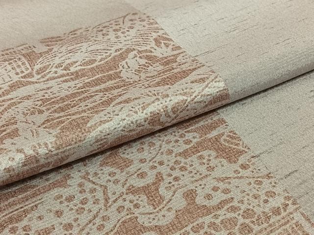平和屋着物▽上質な小紋　単衣　人物風景文　お召縮緬　正絹　逸品　AABJ6048jh