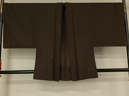 平和屋着物▽男性　色紋付　羽織　スリーシーズン　春夏秋　塵除け　消炭色　洗える着物　AABJ6050jh