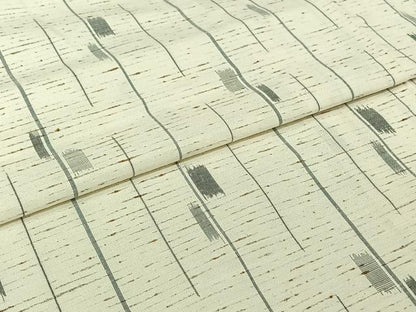 平和屋着物▽ぜんまい紬　単衣　幾何学文様　正絹　逸品　AABJ6051jh