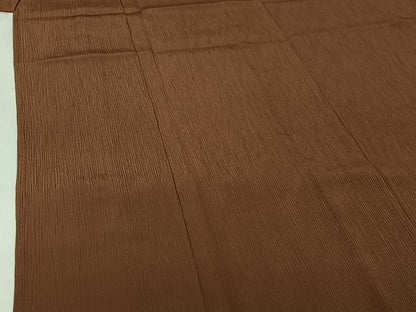 平和屋着物▽洗える最高級着物　＜英＞はなぶさ謹製　色無地　単衣　赭色　洗える着物　未使用　AABJ6053jh