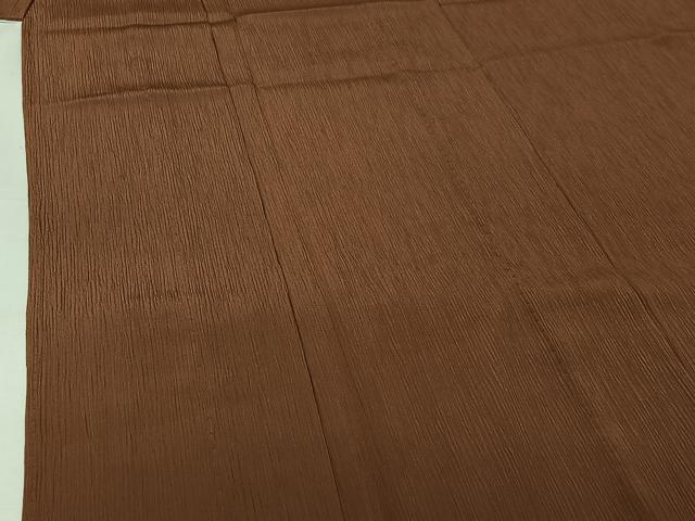 平和屋着物▽洗える最高級着物　＜英＞はなぶさ謹製　色無地　単衣　赭色　洗える着物　未使用　AABJ6053jh
