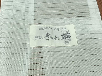 平和屋着物▽洗える最高級着物　＜英＞はなぶさ謹製　色無地　単衣　赭色　洗える着物　未使用　AABJ6053jh