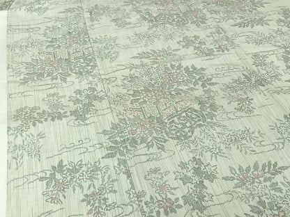 平和屋着物▽上質な紬　単衣　流水花車文　正絹　逸品　AABJ6060jh