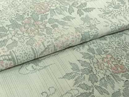 平和屋着物▽上質な紬　単衣　流水花車文　正絹　逸品　AABJ6060jh