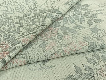 平和屋着物▽上質な紬　単衣　流水花車文　正絹　逸品　AABJ6060jh