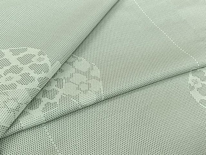 平和屋着物▽お召　単衣　陶器花文　正絹　逸品　AABJ6062jh