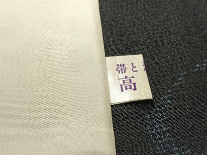 平和屋着物▽本塩沢　単衣　110亀甲　瓢箪　正絹　逸品　AABJ6066jh