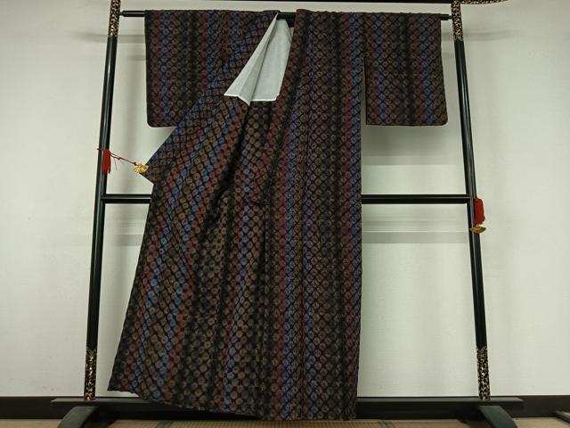平和屋着物▽小紋　単衣　絞り　鹿の子文様　AABJ6070jh