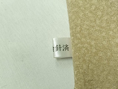 平和屋着物▽上質な色無地　単衣　紋意匠　蒸栗色　正絹　逸品　未使用　AABJ6072jh