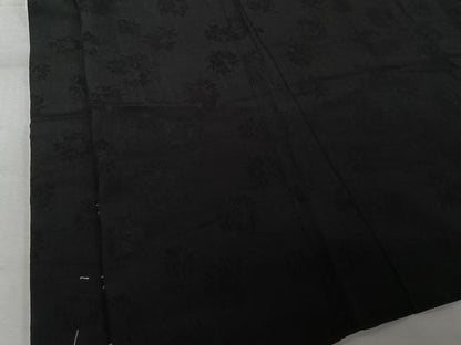 平和屋着物▽羽織　スリーシーズン　春夏秋　塵除け　草花文　黒地　正絹　逸品　未使用　AABJ6073jh