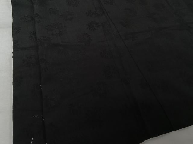 平和屋着物▽羽織　スリーシーズン　春夏秋　塵除け　草花文　黒地　正絹　逸品　未使用　AABJ6073jh