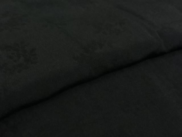 平和屋着物▽羽織　スリーシーズン　春夏秋　塵除け　草花文　黒地　正絹　逸品　未使用　AABJ6073jh