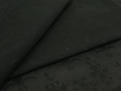 平和屋着物▽羽織　スリーシーズン　春夏秋　塵除け　草花文　黒地　正絹　逸品　AABJ6076jh