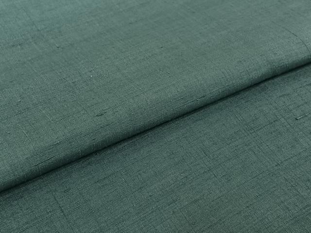 平和屋着物▽結城紬　単衣　錆浅葱色　正絹　逸品　AABJ6078jh