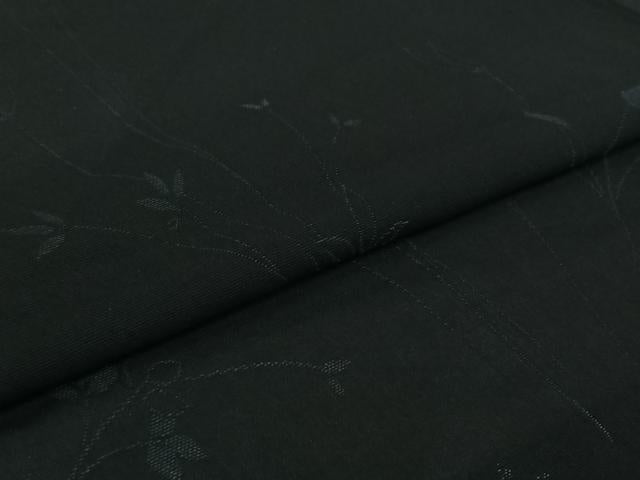 平和屋着物▽羽織　スリーシーズン　春夏秋　塵除け　草葉文　黒地　正絹　逸品　AABJ6079jh