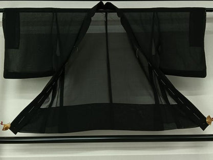 平和屋着物▽羽織　スリーシーズン　春夏秋　塵除け　黒地　正絹　逸品　AABJ6080jh