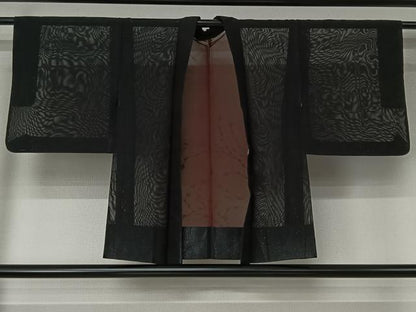 平和屋着物▽羽織　スリーシーズン　春夏秋　塵除け　草葉文　正絹　逸品　AABJ6081jh