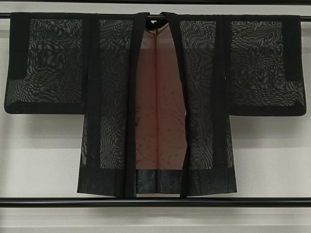 平和屋着物▽羽織　スリーシーズン　春夏秋　塵除け　草葉文　正絹　逸品　AABJ6081jh