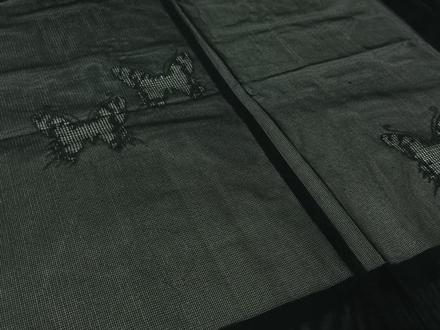 平和屋着物▽羽織　スリーシーズン　春夏秋　塵除け　舞蝶文　黒地　正絹　逸品　AABJ6087jh