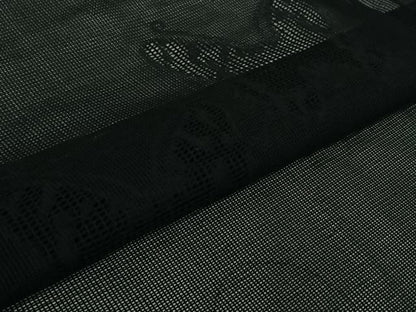 平和屋着物▽羽織　スリーシーズン　春夏秋　塵除け　舞蝶文　黒地　正絹　逸品　AABJ6087jh