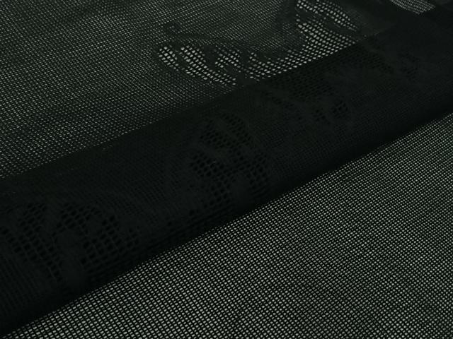 平和屋着物▽羽織　スリーシーズン　春夏秋　塵除け　舞蝶文　黒地　正絹　逸品　AABJ6087jh