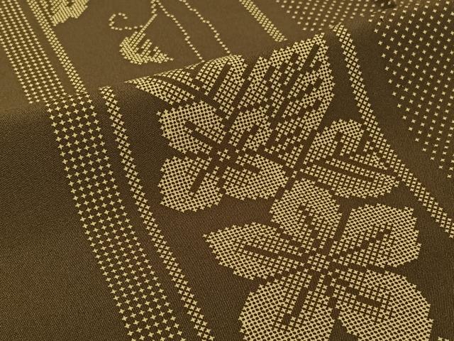 平和屋着物▽小紋　単衣　花間道　洗える着物　AABJ6090jh