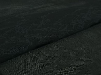平和屋着物▽羽織　スリーシーズン　春夏秋　塵除け　枝葉文　黒地　正絹　逸品　AABJ6092jh