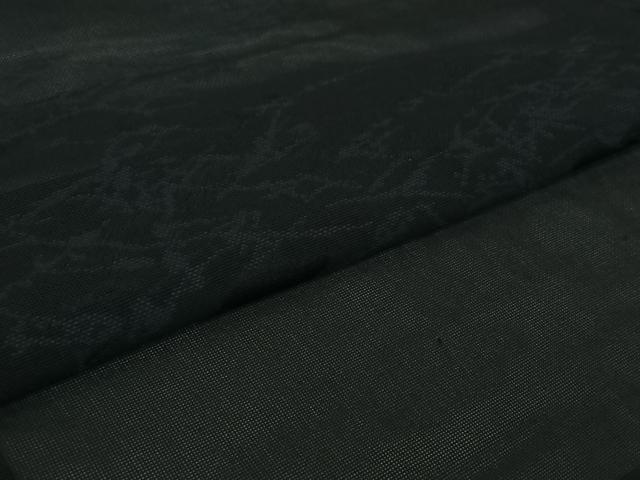 平和屋着物▽羽織　スリーシーズン　春夏秋　塵除け　枝葉文　黒地　正絹　逸品　AABJ6092jh