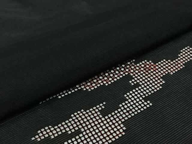 平和屋着物▽羽織　スリーシーズン　春夏秋　塵除け　霞文　黒地　正絹　逸品　AABJ6097jh
